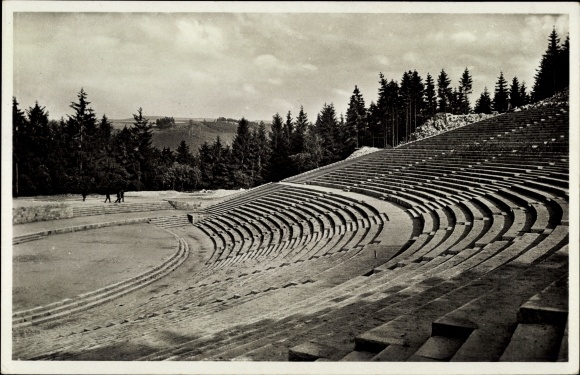 Postcard Schwarzenberg in the Erzgebirge of Saxony, celebration site of the Volksgemeinschaft on the Rockelmann