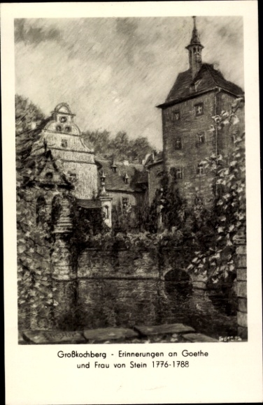 Artist Postcard Großkochberg Uhlstädt Kirchhasel an der Saale, Kochberg Castle