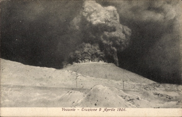 PC Napoli Naples Campania, Vesuvius, Eruzione 9 Aprile 1906