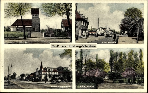 PC Hamburg Eimsbüttel Schnelsen, Frohmestraße, memorial, church, main street