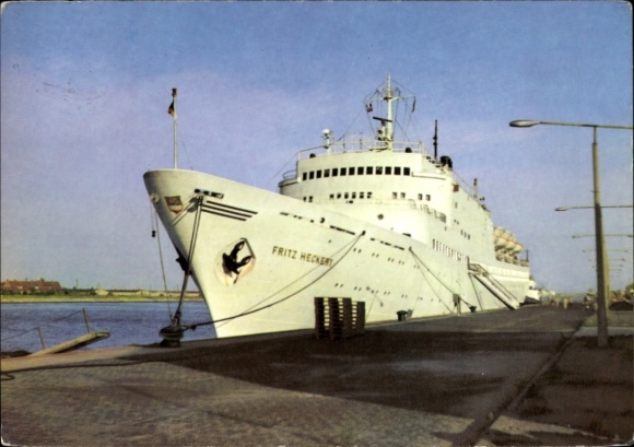 Postcard holiday ship MS Fritz Heckert