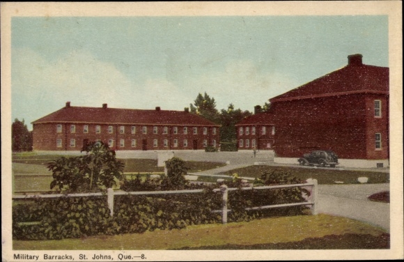 Postcard St. Johns Quebec Kanada, Military Barracks