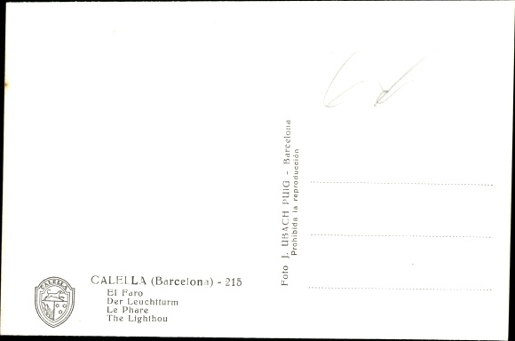 Postcard Calella Catalonia, The Lighthouse, Le Phare