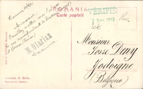 Postcard women in Romanian costumes, sheep, spindle