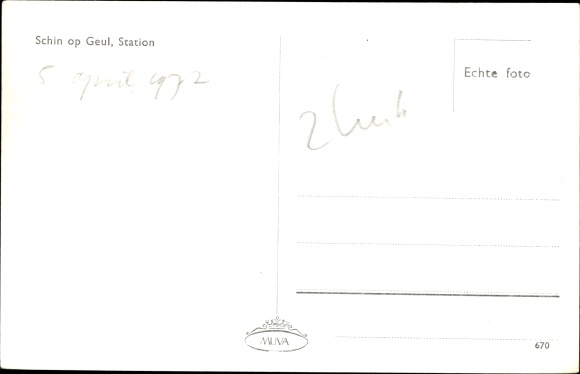 Postcard Schin op Geul Limburg Netherlands, station