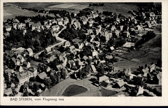 Postcard Bad Steben in Upper Franconia, aerial photograph