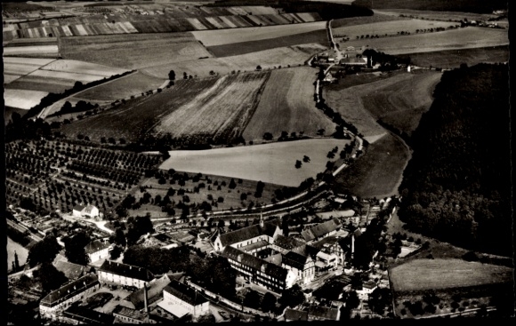 Postcard Bronnbach Reicholzheim Wertheim im Main Tauber Kreis, aerial photograph