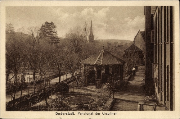 Ak Duderstadt im Eichsfeld, Pensionat der Ursulinen, Garten