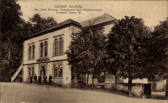 Postcard Nossen, Meißen district, Gasthof Altzella, owner Curt Wünsch