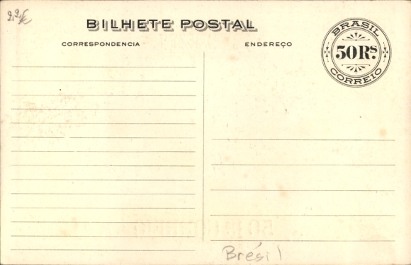 Postcard Brazil, 50 Reais Correio, Don Carlos de Portugal, Alfonso Penna