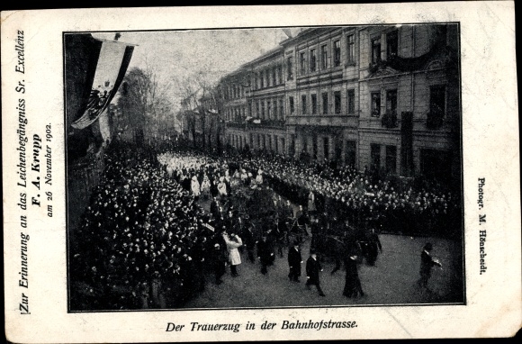 KP Essen w Zagłębiu Ruhry, pogrzeb FA Kruppa 26 listopada 1902, Bahnhofstrasse
