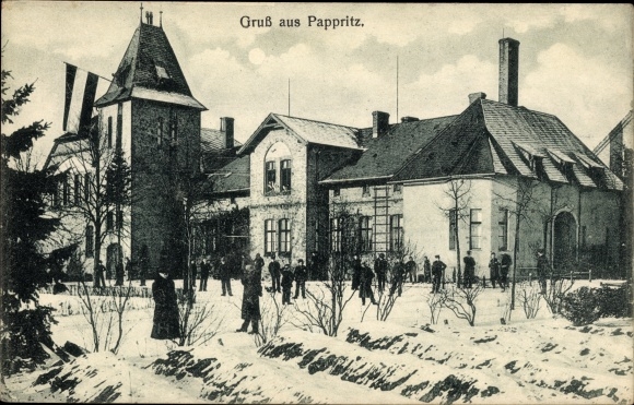 PC Dresden Schönfeld Weißig Pappritz, winter view, building