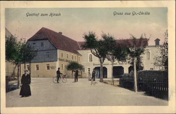 Ak Großokrilla Ottendorf Okrilla Sachsen, Gasthof zum Hirsch