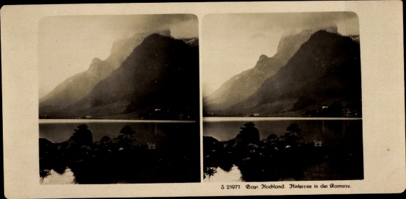Stereo photo Ramsau in Berchtesgadener Land Upper Bavaria, Hintersee