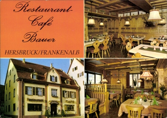 Ak Hersbruck in Mittelfranken, Restaurant Café Bauer