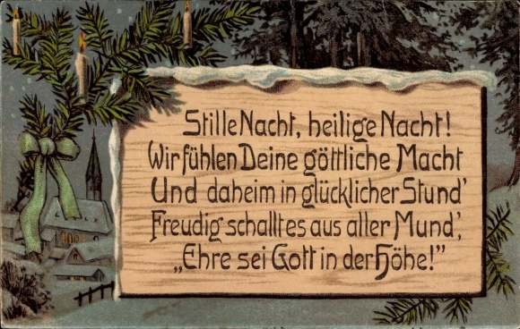 Postcard Silent Night, Holy Night, Christmas Carol