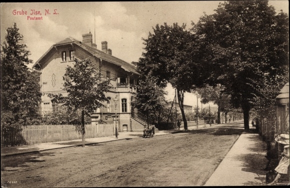 Postcard Bückgen Großräschen in Lower Lusatia, pit Ilse, post office