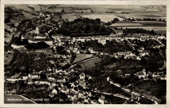 Postcard Bartenstein in Baden Württemberg, aerial photograph