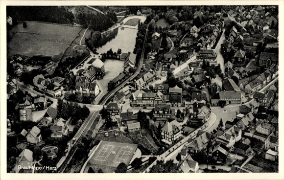 Postcard Braunlage in the Upper Harz, aerial photograph
