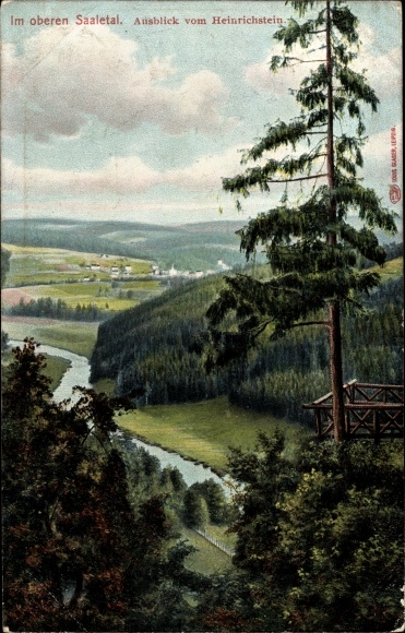 Postcard Schönbrunn Ebersdorf Thuringia, Heinrichstein an der Saale, view