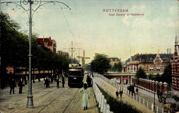 Postcard Rotterdam South Holland Netherlands, Oost Zeedijk en Gasfabriek
