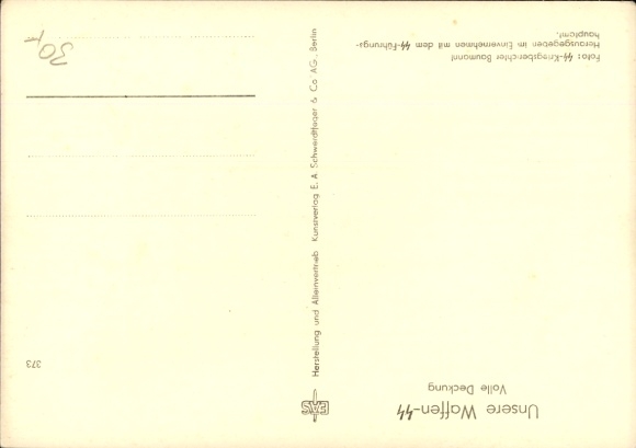 Postcard Waffen-SS, Full Cover