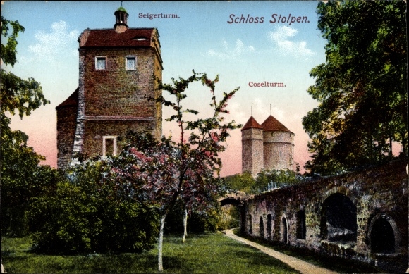 Ak Stolpen in Saksen, Seiger en Kosel Toren, Kasteel