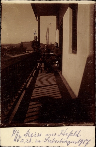 Photo PC German soldiers in uniform in Transylvania, World War I, Uffz. Meiss from Krefeld