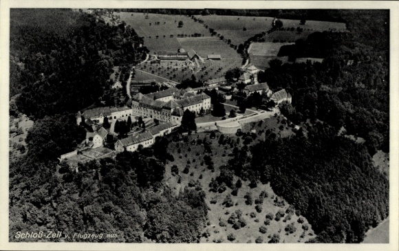 Postcard Leutkirch im Allgäu Württemberg, Zeil Castle, aerial photograph