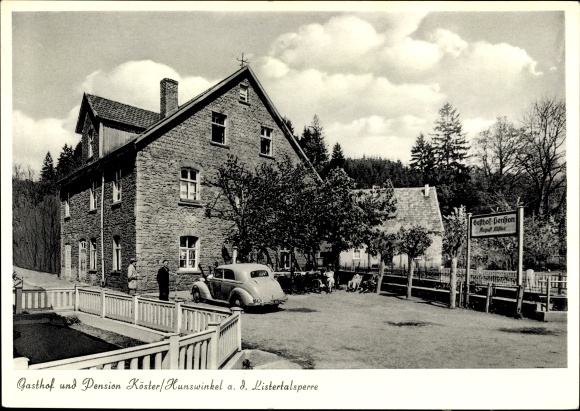 Postcard Hunswinkel Meinerzhagen in the Märkisches Kreis, Gasthof Pension Köster