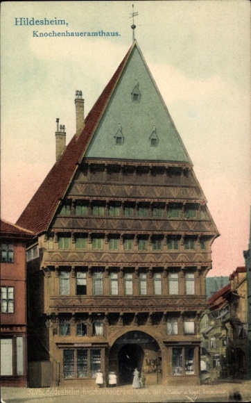Ak Hildesheim in Niedersachsen,  Knochenhaueramthaus,  Architektur, farbig
