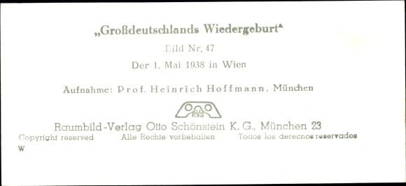 Stereo spatial image photo &quot;Greater Germany&#39;s rebirth&quot;, No. 47, Vienna, May 1, 1938