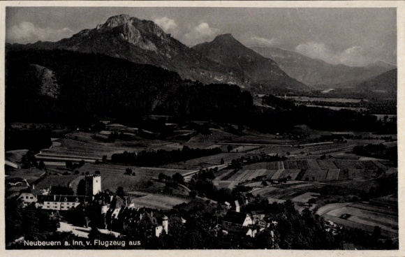 Postcard Neubeuern in Upper Bavaria, aerial photograph