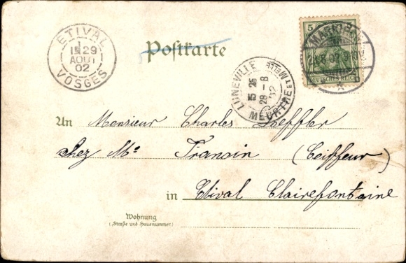 Chromo-Litho Wœrth Wörth on the Sauer Alsace Bas Rhin, Kaiser Friedrich monument