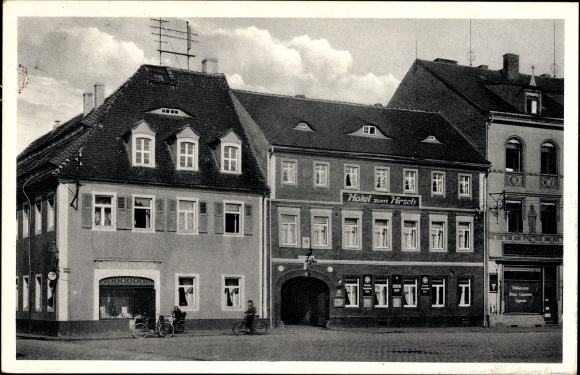 Postcard Mügeln in Saxony, Hotel zum Hirsch