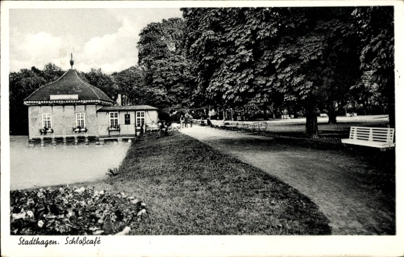 Postcard Stadthagen in Lower Saxony, Schloßcafé
