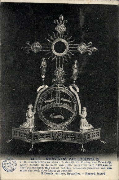 Ak Halle an der Saale, Monstrans von Lodewyk XI, kunstvolles Silberstück, religiöse Bedeutung