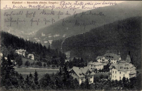 Ak Kipsdorf Altenberg im Erzgebirge,  Bärenfels, Sächsisches Erzgebirge, Landschaft, Häuser