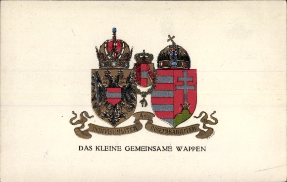 Coat of arms Postcard Kuk Empire, The small common coat of arms, Austria Hungary