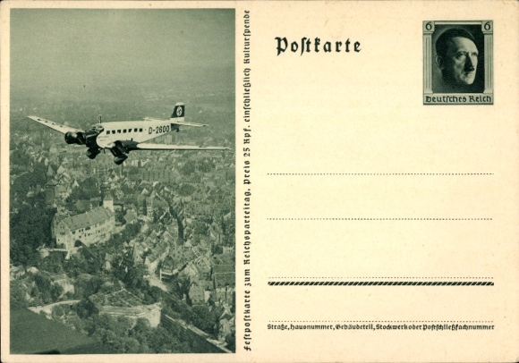 Ganzachen Ak Junkers Ju 52 Immelmann II, D 2600, Lufthansa, Hitlers Privatflugzeug