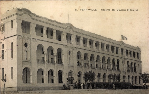 Postcard Menzel Bourguiba Ferryville Tunesien, Barracks of Military Workers