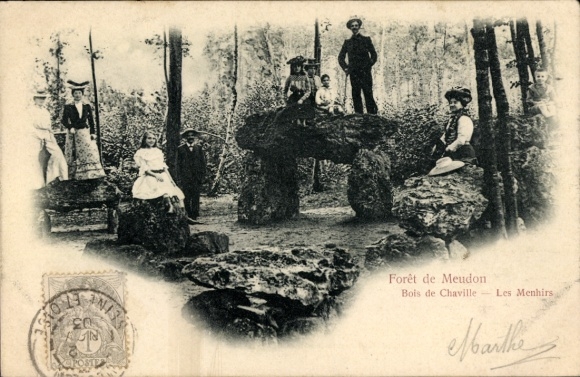 Postcard Meudon Hauts de Seine, Bois de Chaville, menhirs