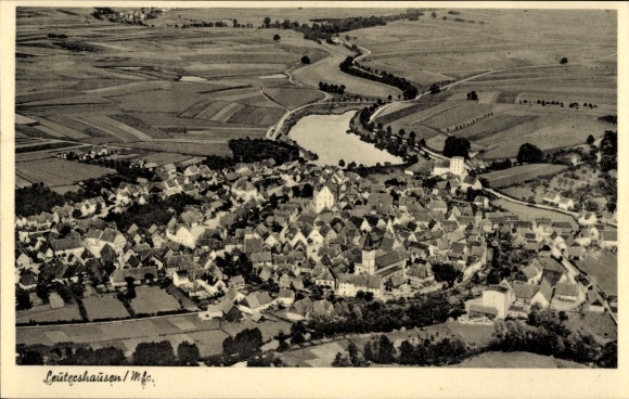 Ak Leutershausen an der Altmühl Mittelfranken, Fliegeraufnahme