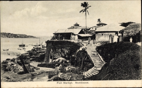 Postcard Mombasa Kenya, fish market