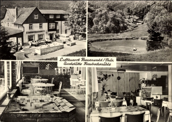 Postcard Frauenwald am Rennsteig Ilmenau Thuringia, Restaurant Fraubachmühle