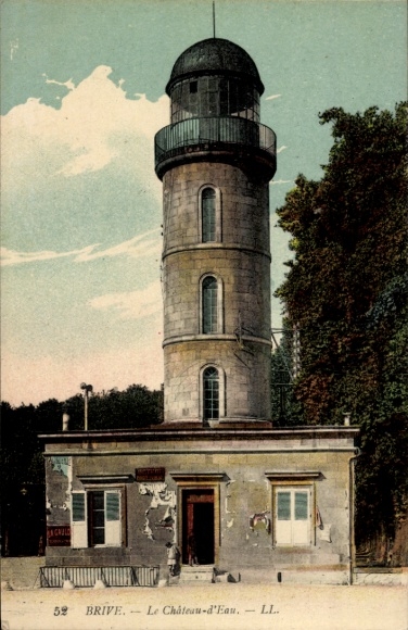 Postcard Brive-la-Gaillarde Corrèze, The water tower