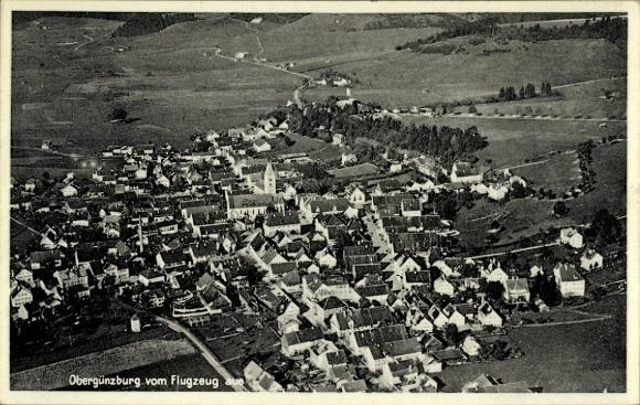 Ak Obergünzburg im Allgäu, Fliegeraufnahme