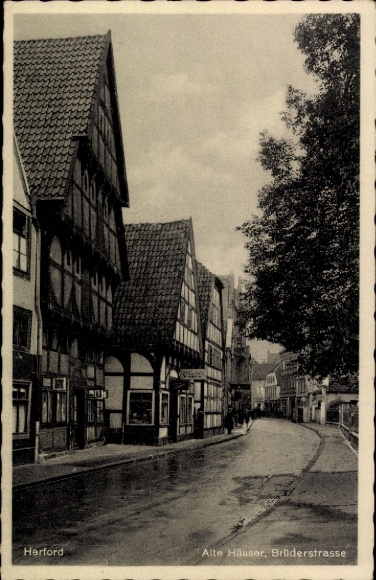 Ak Herford in Westfalen,  Alte Häuser, Brüderstraße,  Architektur