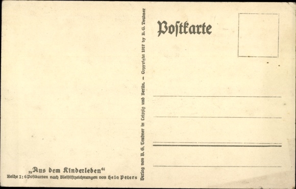 Artist Postcard Peters, Hela, The Bad Brother, From Children's Life