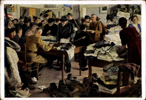 Artist Postcard Adolf Reich, Wool collection in a Munich local group, HDK 246